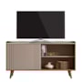 Rack Bancada New Austin 135,7cm Grigio Fosco/Cinamomo Mel para TV até 50” - Mobler