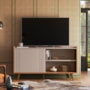 Rack Bancada New Austin Grigio Fosco/Canela para TV até 55” - Mobler
