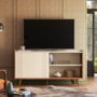 Rack Bancada New Austin Pérola Metalizado/Canela para TV até 55” - Mobler