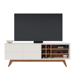 Rack Bancada Noronha Off White Matte/Freijó para TV de 70” - Colibri Rack Bancada Noronha Off White Matte/Freijó para TV de 70” - Colibri