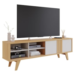 Rack Bancada Paraty 180cm Nature/Off White para TV até 60” - Permóbili Rack Bancada Paraty 180cm Nature/Off White para TV até 60” - Permóbili