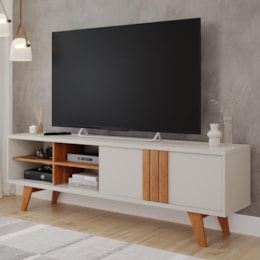 Rack Bancada Paraty 180cm Off White/Cinamomo para TV até 60” - Permóbili