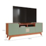 Rack Bancada Paris 180cm Cinamomo/Sálvia para TV até 60” - Permóbili Cinamomo/Sálvia