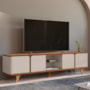 Rack Bancada Roma 217cm Cedro/Off White para TV até 60” - Casa D