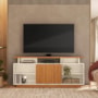 Rack Bancada Salvador 160cm Off White/Canela para TV até 65” - Mobler
