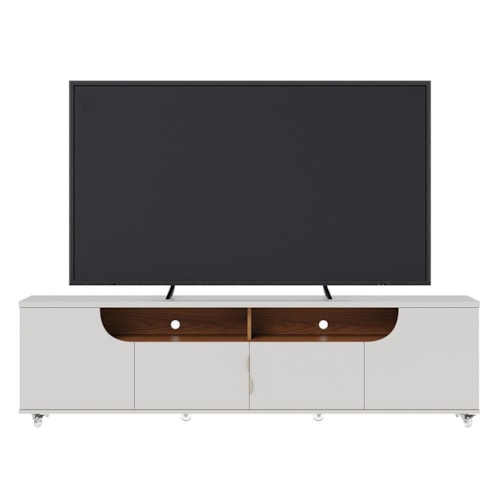 Rack Bancada Santorini Off White Matte/Freijó para TV até 75” - Colibri