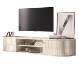 Rack Bancada Suspenso Algarve Calacata/Off White para TV até 75” - Madetec Rack Bancada Suspenso Algarve Calacata/Off White para TV até 75” - Madetec