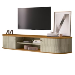 Rack Bancada Suspenso Algarve Cumaru/Opala para TV até 75” - Madetec Rack Bancada Suspenso Algarve Cumaru/Opala para TV até 75” - Madetec