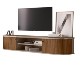 Rack Bancada Suspenso Algarve Fendi/Naturale para TV até 75” - Madetec