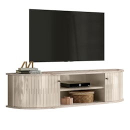 Rack Bancada Suspenso Modena Calacata/Off White para TV até 60” - Madetec Rack Bancada Suspenso Modena Calacata/Off White para TV até 60” - Madetec