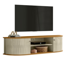 Rack Bancada Suspenso Modena Cumaru/Opala para TV até 60” - Madetec Rack Bancada Suspenso Modena Cumaru/Opala para TV até 60” - Madetec