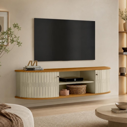 Rack Bancada Suspenso Modena para TV até 60” Cumaru/Opala - Madetec 
