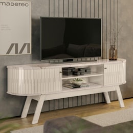 Rack Bancada Valência Calacata/Off White para TV até 75” - Madetec