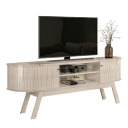 Rack Bancada Valência Calacata/Off White para TV até 75” - Madetec