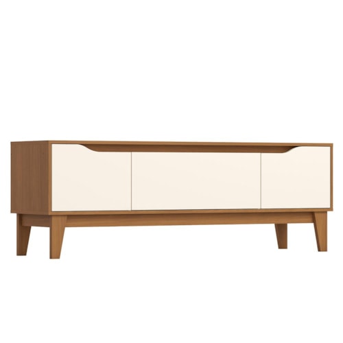 Rack Bancada Veneto 160cm Cinamomo/Off White para TV até 70” - Móveis Henn