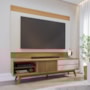 Rack Bancada Veneza com Painel Nilo Freijó/Off White Matte para TV até 75” - Colibri