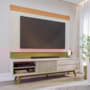 Rack Bancada Veneza com Painel Nilo Off White Matte/Freijó para TV até 75” - Colibri