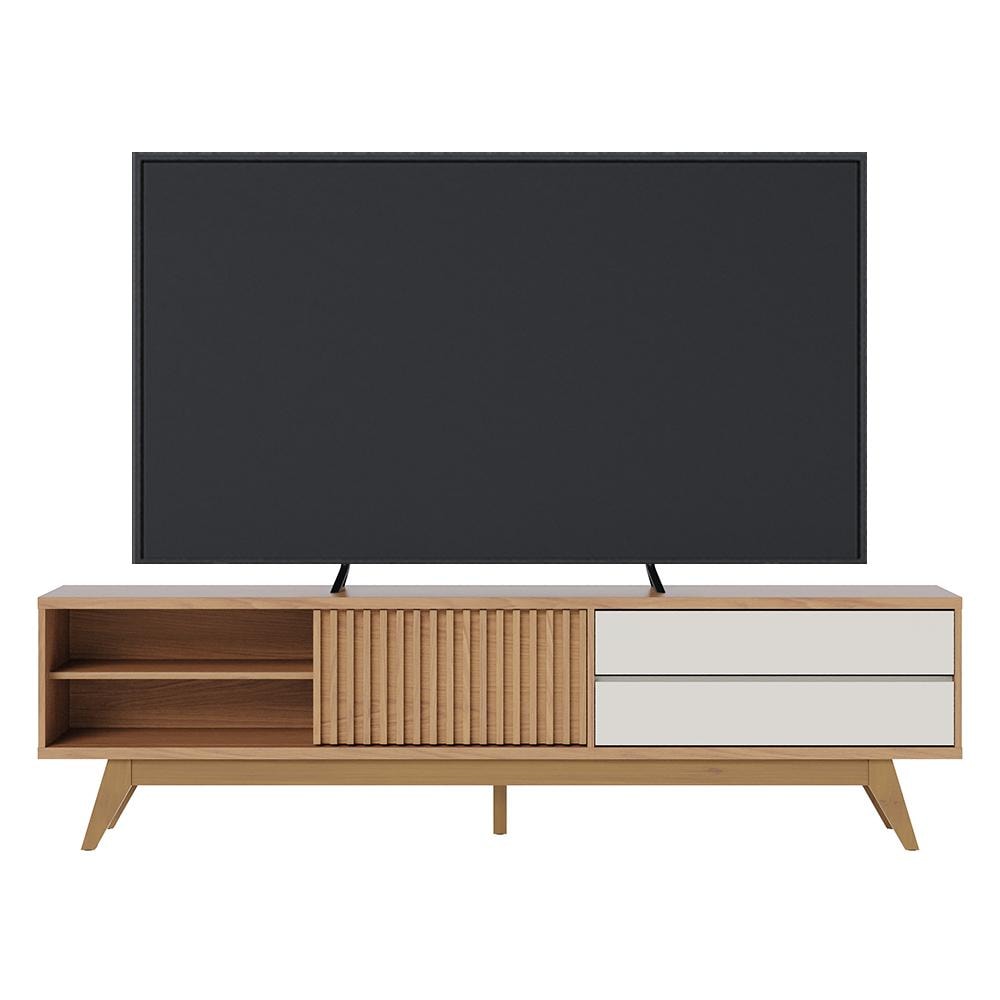 Rack Bancada Veneza Freijó/Off White Matte para TV até 75