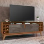 Rack Bancada Wine 160cm Cinza Pérola/Cedro para TV até 60” - Casa D