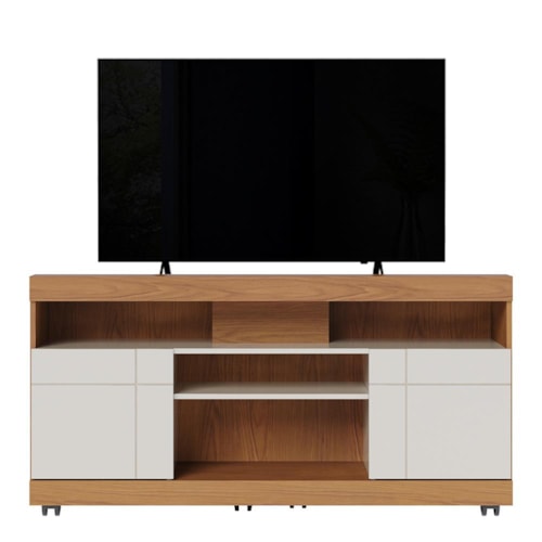 Rack Bancada Yara Freijó/Off White para TV até 47” - Colibri