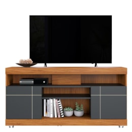 Rack Bancada Yara Noce Milano/Preto Fosco para TV até 47” - Colibri Rack Bancada Yara Noce Milano/Preto Fosco para TV até 47” - Colibri