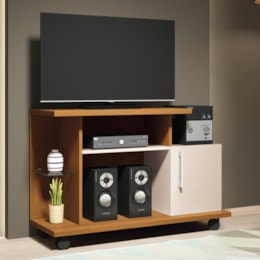 Rack Smart Cinamomo/Off White para TV até 26" - HB Móveis Rack Smart Cinamomo/Off White para TV até 26" - HB Móveis