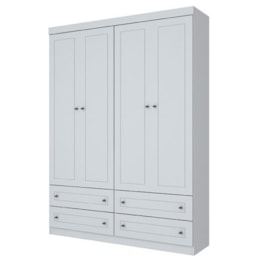Roupeiro Americano 04 Portas Branco - Móveis Henn Roupeiro Americano 04 Portas Branco - Móveis Henn