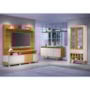 Sala de Estar Bold com Estante, Buffet Aparador e Cristaleira Cinamomo/Off White - HB Móveis