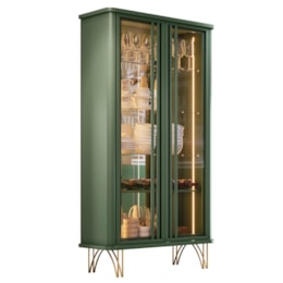 Sala de Jantar com Cristaleira Évora e Balcão Buffet Benvenuto Verde Pistache - HB Móveis