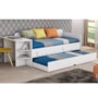 Sofá Cama Helena Branco com Escrivaninha e Colchões Light D33 - Permóbili Baby