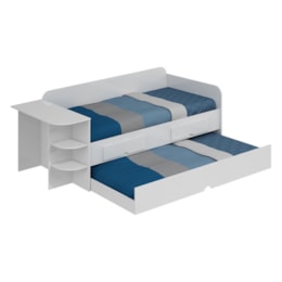 Sofá Cama Helena Branco com Escrivaninha e Colchões Light D33 - Permóbili Baby