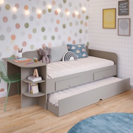Sofá Cama Helena Fendi com Escrivaninha e Colchões Light D33 - Permóbili Baby