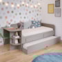 Sofá Cama Helena Fendi com Escrivaninha e Colchões Light D33 - Permóbili Baby