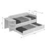 Sofá Cama Helena Fendi com Escrivaninha e Colchões Light D33 - Permóbili Baby