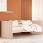 Sofá Cama Solteiro Lotus Rosa Fosco com Colchão Light D33 - Reller Móveis