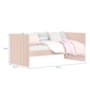 Sofá Cama Solteiro Lotus Rosa Fosco com Colchão Supreme D33 - Reller Móveis