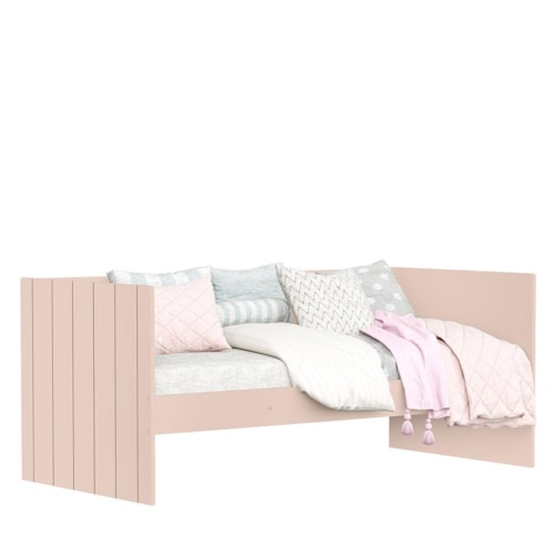 Sofá Cama Solteiro Lotus Rosa Fosco - Reller Móveis