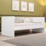 Sofá Cama Solteiro Nino Branco Fosco com Colchão Light D33 - Reller Móveis 