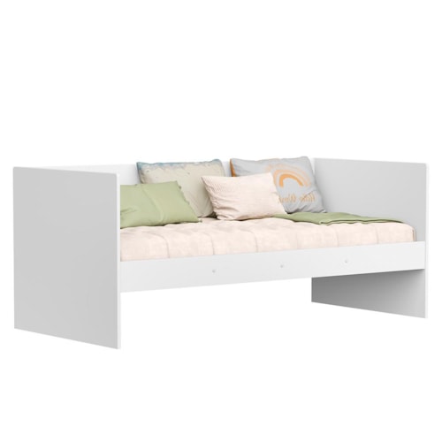 Sofá Cama Solteiro Nino Branco Fosco com Colchão Light D33 - Reller Móveis 