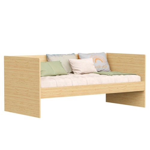 Sofá Cama Solteiro Nino Naturale com Colchão Light D33 - Reller Móveis