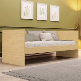 Sofá Cama Solteiro Nino Naturale com Colchão Supreme D33 - Reller Móveis