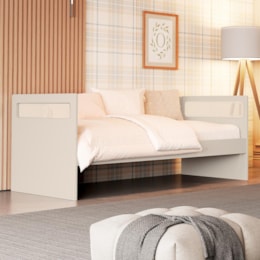 Sofá Cama Solteiro Ollie Areia Fosco com Colchão Light D33 - Reller Móveis