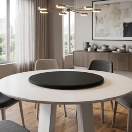 Tampo Giratório Melissa para Mesa de Jantar Preto - New Ceval 