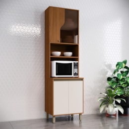 Torre Quente 1 Forno Venaly Cinamomo/Off White com Vidro Reflecta - Móveis Henn