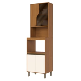 Torre Quente 2 Fornos Venaly Cinamomo/Off White com Vidro Reflecta - Móveis Henn