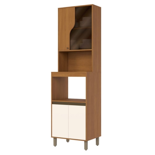 Torre Quente 2 Fornos Venaly Cinamomo/Off White com Vidro Reflecta - Móveis Henn