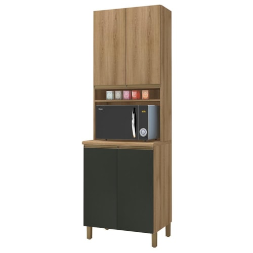 Torre Quente Dinamarca 70cm 1 Forno 4 Portas Castani/Chumbo - Indékes