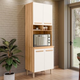 Torre Quente Paneleiro Intenza 70cm 1 Forno Freijó/Off White Cristal - Nicioli Torre Quente Paneleiro Intenza 70cm 1 Forno Freijó/Off White Cristal - Nicioli