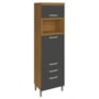 Torre Quente Princesa 64cm 1 Forno 2 Portas e 3 Gavetas Freijó/Grafite - Nesher 