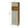 Torre Quente Princesa 64cm 1 Forno 2 Portas e 3 Gavetas Freijó/Off White - Nesher 